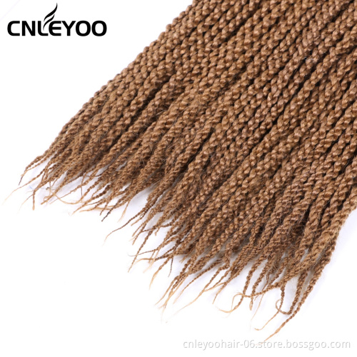 Discount 3D Cubic Twist Crochet Hair 18 Inch Brown 4S Pre-twisted Crochet Braiding Hair Extension For Women